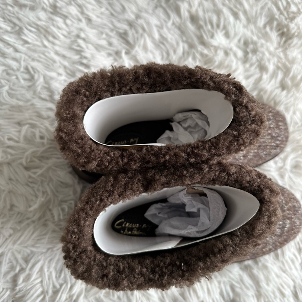 Circus NY By Sam Edelman Clare Faux Fur Lined Bootie Brown New In Box Size 8 - Picture 7 of 10